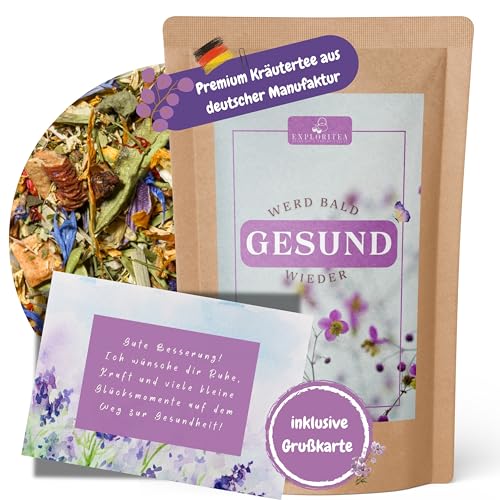 "Werd bald wieder gesund" Teegeschenk als gute Besserung oder Gesundheit Geschenke, Gute Besserung Geschenk Frauen & Männer - Krankenhaus Geschenk von Exploritea