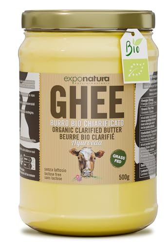 Exponatura Bio-Ghee - Geklärte Butter nach alter ayurvedischer Rezeptur - nur aus der Milch von Weidekühen - laktosefrei, extrem bekömmlich (500 g, Ghee) von Exponatura
