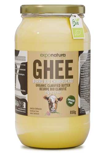 Exponatura Bio-Ghee - Geklärte Butter nach alter ayurvedischer Rezeptur - nur aus der Milch von Weidekühen - laktosefrei, extrem bekömmlich (850 g, Ghee) von Exponatura
