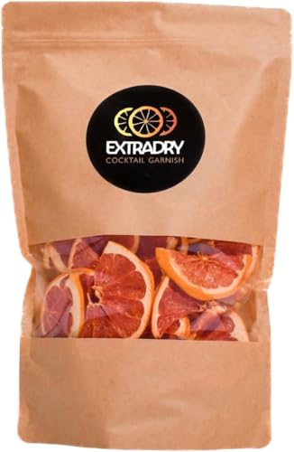 Extra Dry Getrocknete Grapefruit für Cocktail | 80 Stück getrocknete Grapefruit | Großer Beutel 188 g 1/2 getrocknete Grapefruitscheiben | 100% natürlich | Trockenfrüchte ohne Zuckerzusatz von Extra Dry