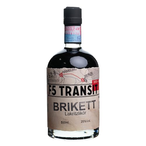 BRIKETT Lakritz Likör 0.5l (25% Vol) No. 5558 - Schwarzer Lakritzlikör - F5 Transit von F5