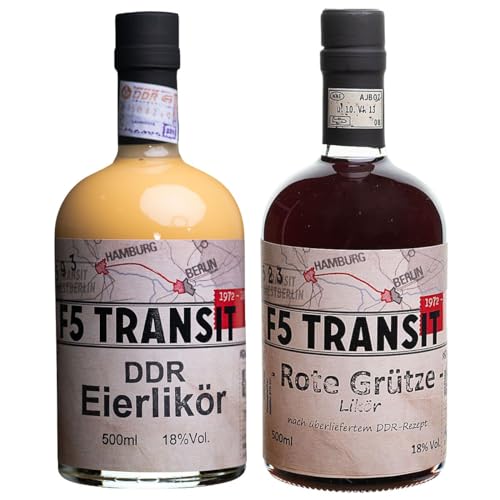 Eierlikör nach DDR-Rezept 0.5l und Rote Grütze Likör 0.5l im SET - F5 Transit von F5