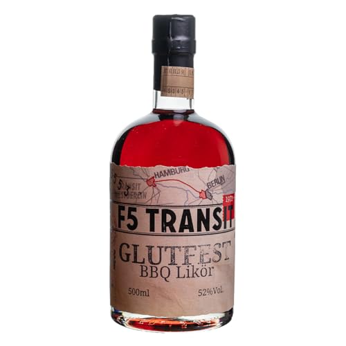 Glutfest BBQ Likör 0.5l (52% Vol) No. 5553 - Orange-Ingwer-Rum-Likör - F5 Transit - Der ideale Schnaps beim Grillen von F5