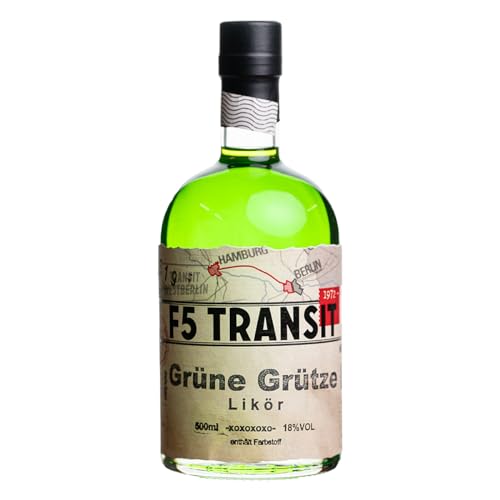 Grüne Grütze Likör 0.5l (18% Vol) No. 5519 - F5 Transit - Waldmeisterlikör mit Vanille von F5