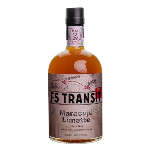 Maracuja Limette Likör 0.5l (15% Vol) No. 5546 - DDR Edition | F5 Transit | Premium Likör mit Aromen von fruchtiger Maracuja, feiner Vanille und saftigen Limetten von F5