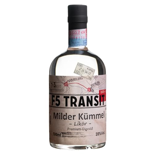 Milder Kümmel Likör 0.5l (35% Vol) No. 5573 - F5 Transit - Premium Kümmelschnaps - sehr mild mit einer leichten Süße - Idealer Digestif | F5 Festival von F5