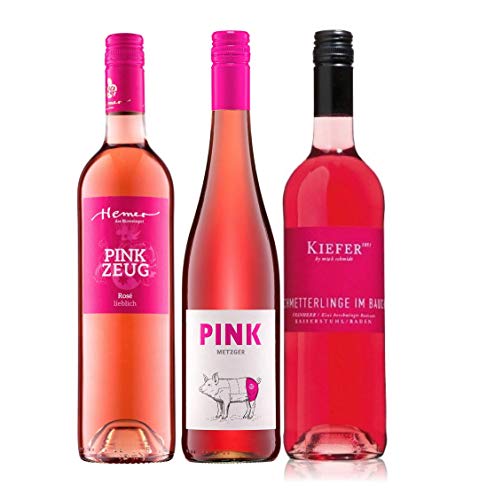 3er Roséwein Probierpaket feinherb/lieblich | 3 x 0,75l | Roséweine aus Deutschland von FABELHAFTE GESCHENKE