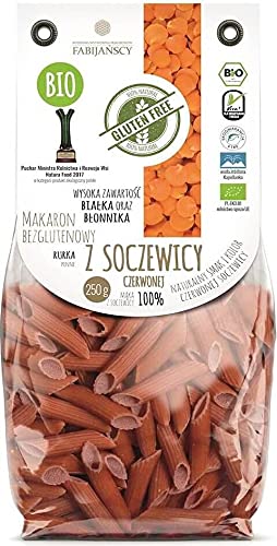 Pasta (aus roten Linsen) glutenfreie Penne Tube BIO 250 g - FABIJAŃSCY von FABIJAŃSCY
