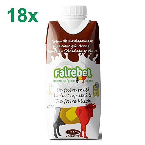 Fairebel die faire Milch Vollmilch mit Schokoladengeschmack 3,5 % Fett UHT (18x330 ml) von FAIREBEL