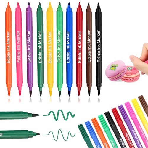 FANWINKJ 10 Stück Lebensmittel Marker, Lebensmittel Färbung Stifte essbare Marker, Doppelendige essbare Lebensmittel Stifte Zuckerguss Stifte, Ideal für Kuchen, Kekse, Pralinen FANWINKJ 10 Stück Lebensmittel Marker, Lebensmittel Färbung Stifte essbare Marker, Doppelendige essbare Lebensmittel Stifte Zuckerguss Stifte, Ideal für Kuchen, Kekse, Pralinen von FANWINKJ