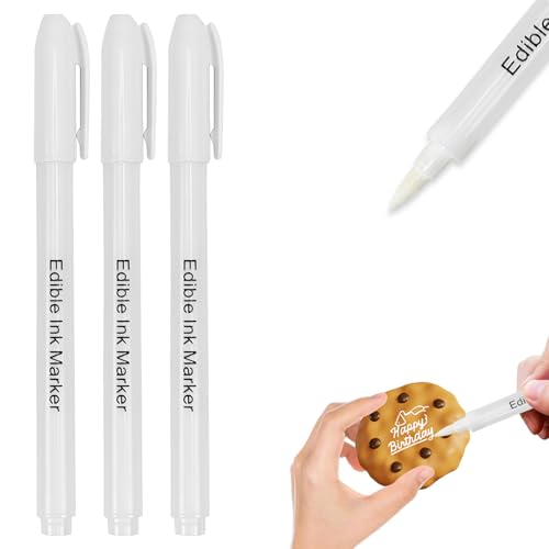 FANWINKJ 3pcs weiße Lebensmittelfarbe Stift, weißer Zuckerguss Stifte für Kuchen dekorieren, weiß essbare Farbe Stift für DIY Dekoration Cookies, Kuchen, Fondant, Desserts FANWINKJ 3pcs weiße Lebensmittelfarbe Stift, weißer Zuckerguss Stifte für Kuchen dekorieren, weiß essbare Farbe Stift für DIY Dekoration Cookies, Kuchen, Fondant, Desserts von FANWINKJ