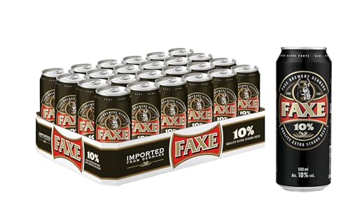 FAXE 10% Dänisches Starkbier 24 x 0,5 l Dosenbier, Starkes Lagerbier von FAXE