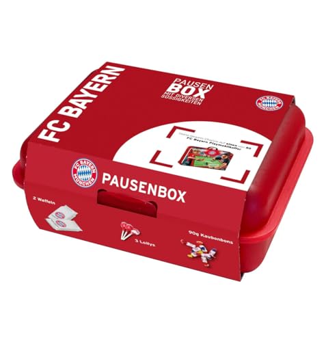 FC Bayern München FCB Pausenbox Brotbox Lunchbox mit Süßigkeiten 210 g, 0095146 von FC Bayern München