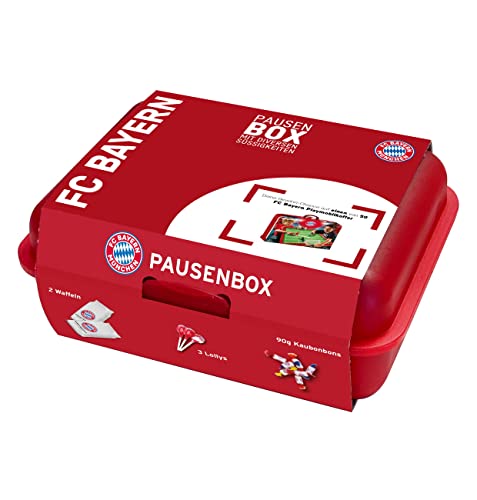 FC Bayern München FCB Pausenbox Brotbox Lunchbox mit Süßigkeiten 210 g, 0095146 von FC Bayern München
