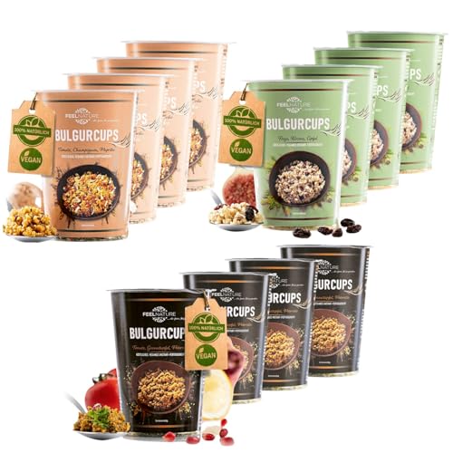 FEELNATURE Bulgurcups, das neue vegane Instant-Fertiggericht | 12er Try-Me-Set mit Kisir, Vegetables & Subtropical | Ohne Palmöl, Geschmacksverstärker & künstlichen Aromen | Köstlich orientalisch FEELNATURE Bulgurcups, das neue vegane Instant-Fertiggericht | 12er Try-Me-Set mit Kisir, Vegetables & Subtropical | Ohne Palmöl, Geschmacksverstärker & künstlichen Aromen | Köstlich orientalisch von FEELNATURE ...die feine Art zu genießen.