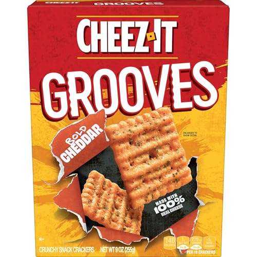 Cheez-It Grooves Crispy Cheese Cracker Chips| Original Cheddar| 9 oz Box von Cheez-It
