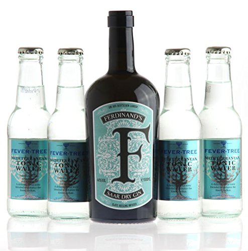 FERDINAND'S Saar Dry Gin (0,5l, 44% vol.) & 4 x FEVER TREE Mediterranen Tonic Water SET von FERDINAND'S + FEVER TREE