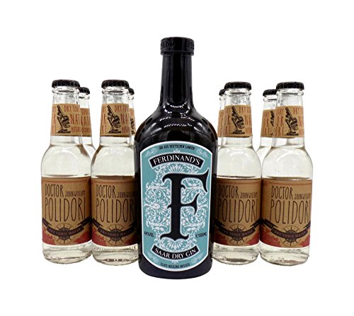 Ferdinand's Saar Dry Gin 1x 0,5L (44% Vol.) & 8x Dr.Polidori Dry Tonic Water 0,2L | Gin & Tonic Set von FERDINAND'S