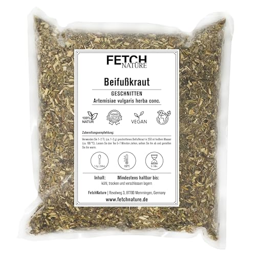 Beifußkraut geschnitten – Naturbelassene Heilpflanze für Tee, Anwendungen & Räucherung – 500g oder 1kg im recyclingfreundlichen Aromabeutel – FETCH NATURE (L - 1kg) von FETCHNATURE