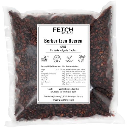 Berberitzenbeeren getrocknet – Fruchtig-säuerliches Superfood – Ideal für Reisgerichte, Müsli & Backen – 500g oder 1kg Aromabeutel – FETCH NATURE (M - 500g) von FETCHNATURE