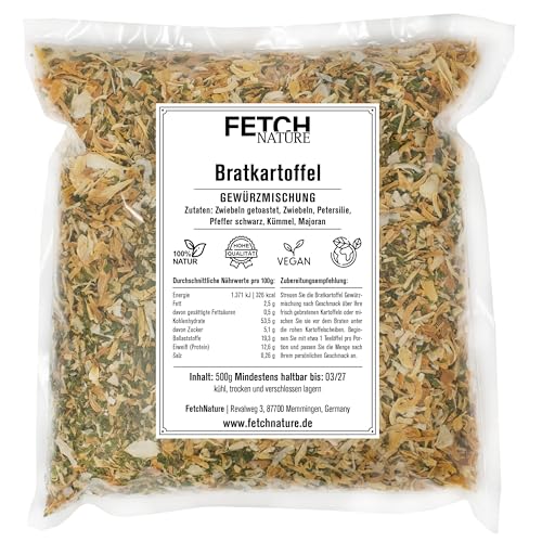 Bratkartoffel Gewürzmischung – Knusprig-würzig & perfekt abgestimmt – Für Kartoffelgerichte, Pfannengerichte & mehr – 500g oder 1kg Aromabeutel – FETCH NATURE (M - 500g) von FETCHNATURE