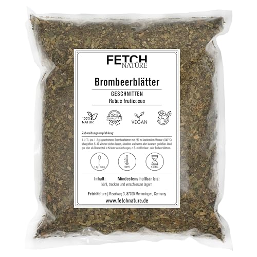 Brombeerblätter geschnitten – Getrocknet & naturbelassen – Kräutertee für Magen, Rachen & Haut – 500g oder 1kg Aromabeutel – FETCH NATURE (L - 1kg) von FETCHNATURE