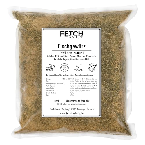 Fischgewürz Gewürzmischung – Aromatisch & fein abgestimmt – Für gebratenen, gegrillten & gedämpften Fisch – 500g oder 1kg Beutel – FETCH NATURE (L - 1kg) von FETCHNATURE