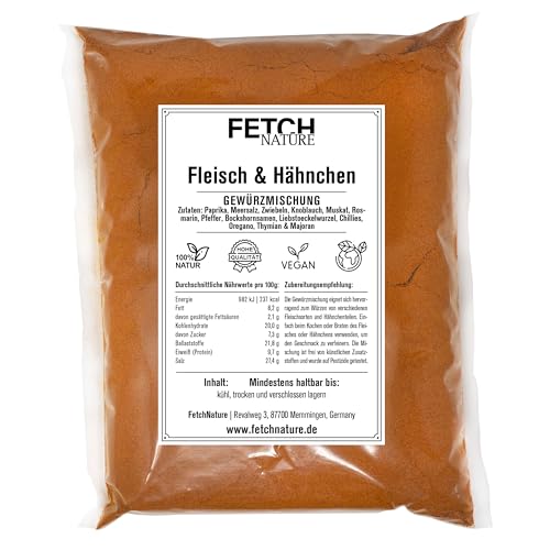 Fleisch & Hähnchen Gewürzmischung – Würzig, deftig & ausgewogen – Für Grill, Pfanne & Ofengerichte – 500g oder 1kg Beutel – FETCH NATURE (L - 1kg) von FETCHNATURE