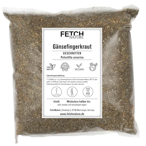 Gänsefingerkraut geschnitten – 100 % naturbelassenes Heilkraut für Frauenwohl, Bauch & Nerven – 500g oder 1kg Aromabeutel – FETCH NATURE (M - 500g) von FETCHNATURE