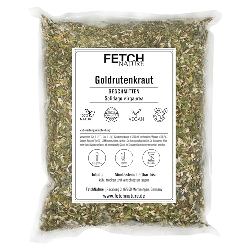 Goldrutenkraut geschnitten – Getrocknetes Naturkraut für Kräutertee & Anwendungen – 100 % naturbelassen – 500g oder 1kg Aromabeutel – FETCH NATURE (L - 1kg) von FETCHNATURE