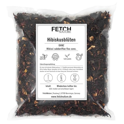 Hibiskusblüten – Getrocknet & geschnitten – Fruchtig-säuerlich & intensiv aromatisch – 500g oder 1kg Aromabeutel – FETCH NATURE (L - 1kg) von FETCHNATURE