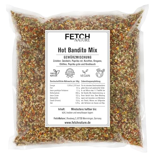 Hot Bandito Mix Gewürzmischung – Pikant, feurig & aromatisch – Für Chili, Tacos, Dips & Grillgerichte – 500g oder 1kg Beutel – FETCH NATURE (M - 500g) von FETCHNATURE