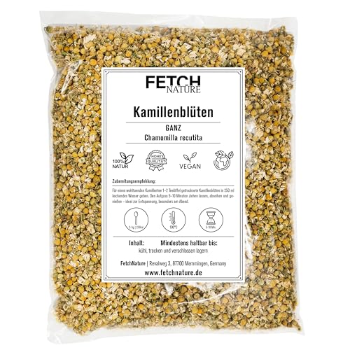 Kamillenblüten – Getrocknet & ganz – Mild-aromatisch für Tee & Anwendungen – 500g oder 1kg Aromabeutel – FETCH NATURE (M - 500g) von FETCHNATURE