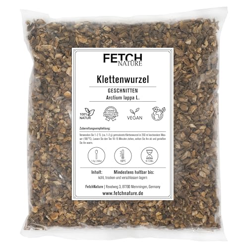 Klettenwurzel geschnitten – Getrocknetes Naturprodukt – 100 % naturbelassen für Tee & Anwendungen – 500g oder 1kg Aromabeutel – FETCH NATURE (M - 500g) von FETCHNATURE