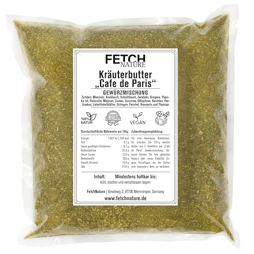 Kräuterbutter "Café de Paris" Gewürzmischung – Aromatisch, cremig & fein abgestimmt – Für Butter, Saucen & Dips – 500g oder 1kg Beutel – FETCH NATURE (M - 500g) von FETCHNATURE