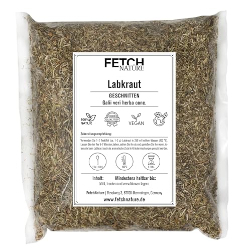 Labkraut geschnitten – Getrocknete Wildkräuter – 100 % naturbelassen für Kräutertee & Anwendungen – 500g oder 1kg Aromabeutel – FETCH NATURE (M - 500g) von FETCHNATURE