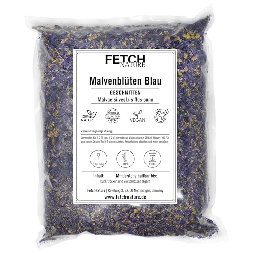 Malvenblüten geschnitten – 100 % naturbelassene Blüten – sanfter Kräutertee für Hals & Wohlbefinden – 500g oder 1kg Aromabeutel – FETCH NATURE (L - 1kg) von FETCHNATURE