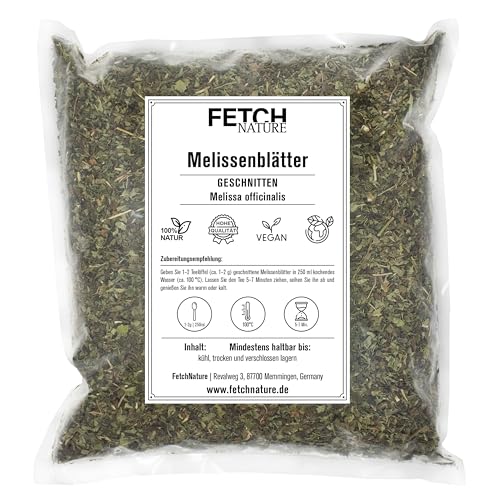 Melissenblätter – Getrocknet & geschnitten – Milder Kräutertee für Ruhe & Entspannung – 500g oder 1kg Aromabeutel – FETCH NATURE (M - 500g) von FETCHNATURE