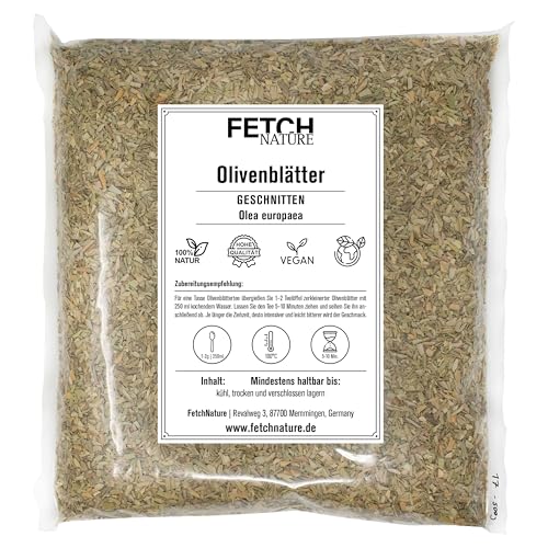 Olivenblätter geschnitten – Getrocknete Blätter des Olivenbaums (Olea europaea) – Naturrein & vielseitig für Tee & Anwendungen – 500g oder 1kg Aromabeutel – FETCH NATURE (M - 500g) von FETCHNATURE