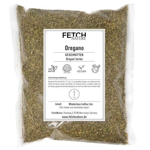 Oregano gerebelt – Aromatisches Gewürz für mediterrane Küche – Getrocknet & naturbelassen – 500g oder 1kg im recyclingfreundlichen Aromabeutel – FETCH NATURE (L - 1kg) von FETCHNATURE