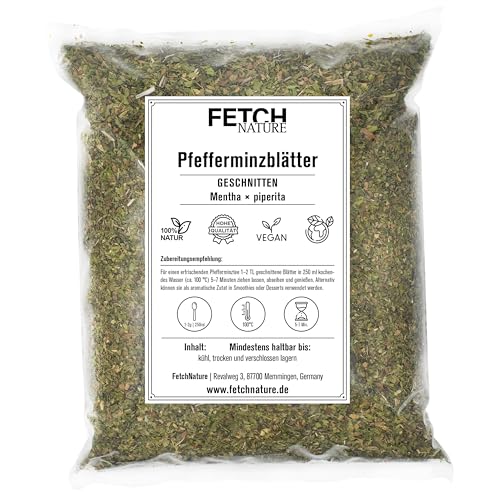 Pfefferminzblätter – Getrocknet & geschnitten – Intensiv aromatisch & naturbelassen – 500g oder 1kg Aromabeutel – FETCH NATURE (M - 500g) von FETCHNATURE