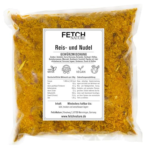 Reis- & Nudel-Gewürzmischung – Aromatisch, vielseitig & perfekt abgestimmt – Für Pasta, Pfannengerichte & Salate – 500g oder 1kg Beutel – FETCH NATURE (M - 500g) von FETCHNATURE