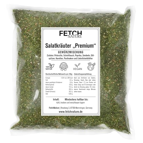 Salatkräuter "Premium" Gewürzmischung – Vielseitig & naturbelassene Kräutermischung für Dressing, Dip & Kräuterbutter – 500g oder 1kg Aromabeutel – FETCH NATURE (M - 500g) von FETCHNATURE