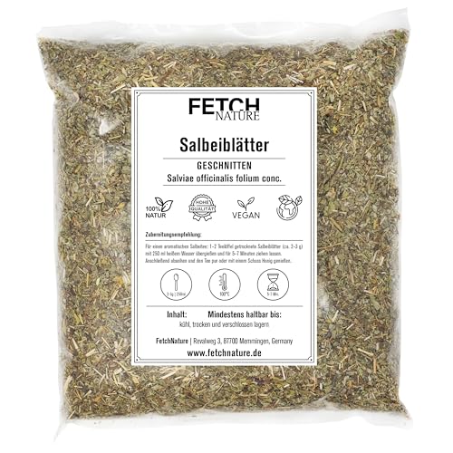Salbei – Getrocknet & geschnitten – Aromatisch & vielseitig anwendbar – 500g oder 1kg Aromabeutel – FETCH NATURE (L - 1kg) von FETCHNATURE
