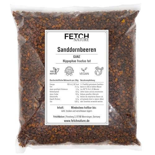 Sanddornbeeren – Getrocknet & ganz – Sauer-fruchtig & naturbelassen – 500g oder 1kg Aromabeutel – FETCH NATURE (M - 500g) von FETCHNATURE
