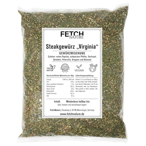 Steakgewürz "Virginia" Gewürzmischung – Rauchig, würzig & perfekt abgestimmt für Fleischgerichte & BBQ – 500g oder 1kg Aromabeutel – FETCH NATURE (M - 500g) von FETCHNATURE
