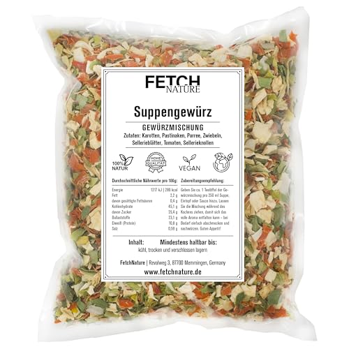 Suppengewürz – Getrocknete Gemüsemischung für Brühe & Küche – Naturbelassen & ohne Zusatzstoffe – 500g oder 1kg Aromabeutel – FETCH NATURE (L - 1kg) von FETCHNATURE