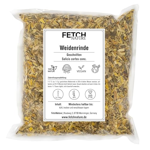 Weidenrinde geschnitten – Getrocknete Rinde der Weide für Kräutertee & Anwendungen – 100 % naturbelassen & ohne Zusätze – 500g oder 1kg Aromabeutel – FETCH NATURE (L - 1kg) von FETCHNATURE