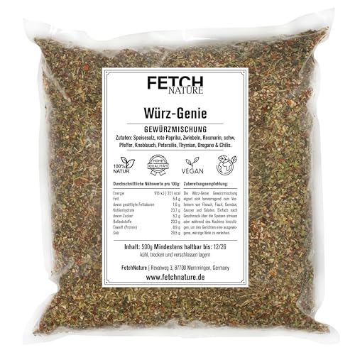 Würz-Genie Gewürzmischung – Aromatische Universal-Würze für Gemüse, Dips & mehr – Natürlich & ohne Zusatzstoffe – 500g oder 1kg Aromabeutel – FETCH NATURE (M - 500g) von FETCHNATURE