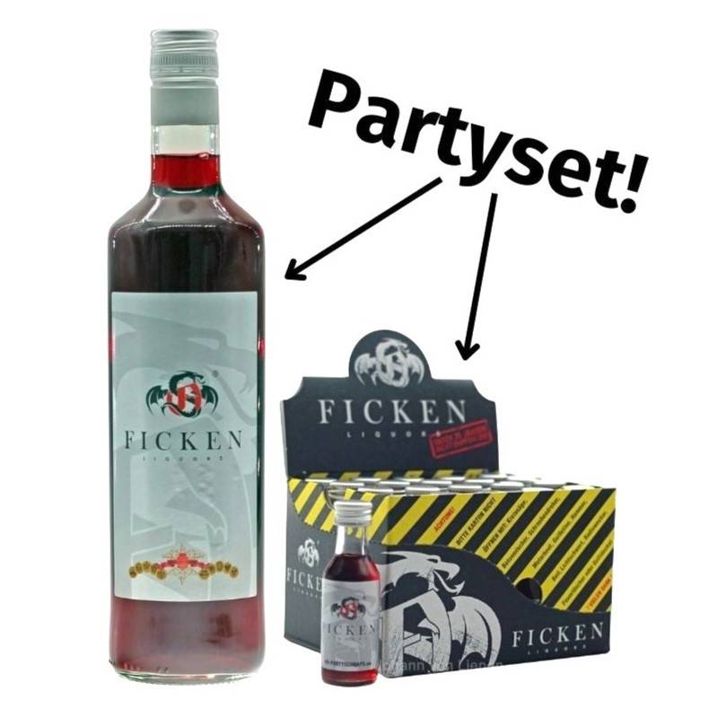 FICKEN Partyset mit 1 x 0,7 L + 20 x 0,02 Shots von FICKEN